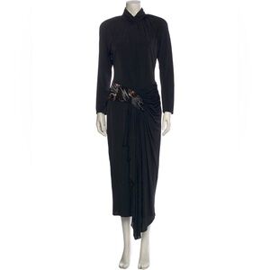 Vintage Casadei Neiman Marcus Beaded Open Back Black Dress size M